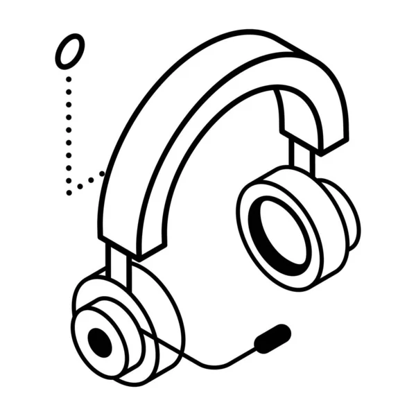 Auriculares Ícono Auriculares Esquema Ilustración Iconos Vectores Call Center Para — Vector de stock