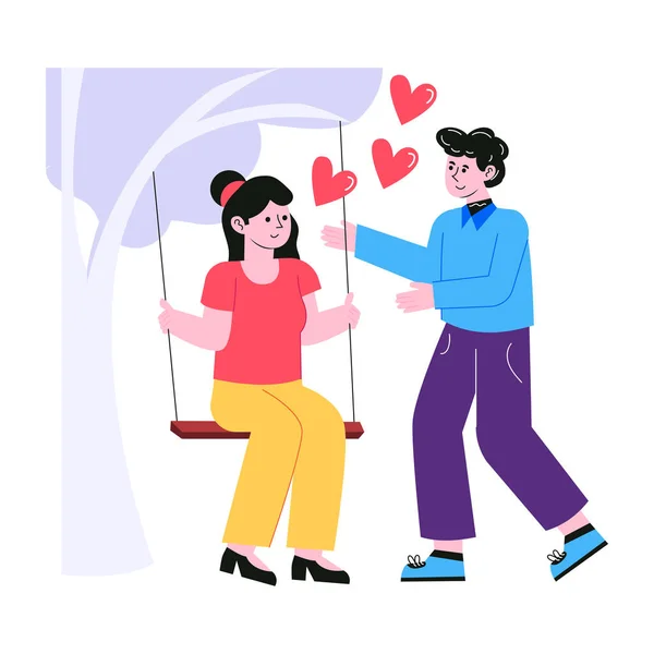 Couple Amour Vectoriel Illustration Design — Image vectorielle