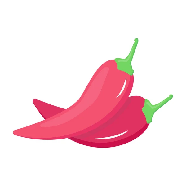 Red Peppers Icon Cartoon Chili Peppers — Stock Vector