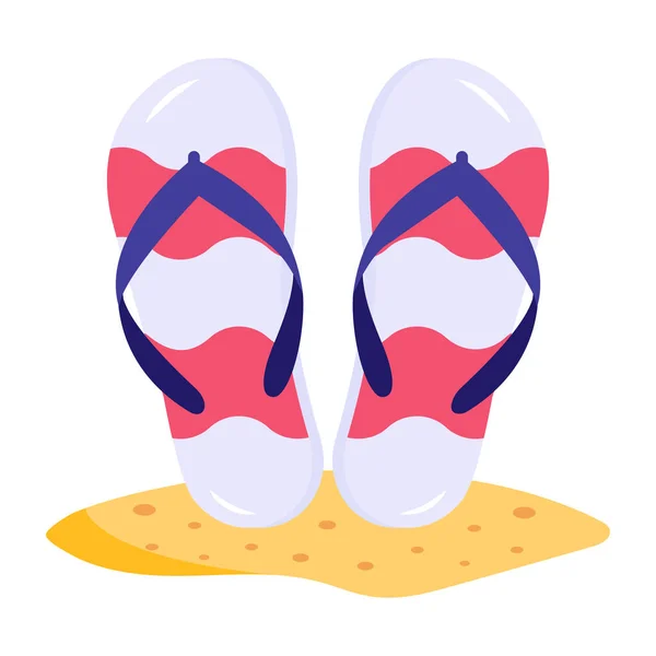 Flip Flops Ícone Vetor Ilustração Design —  Vetores de Stock