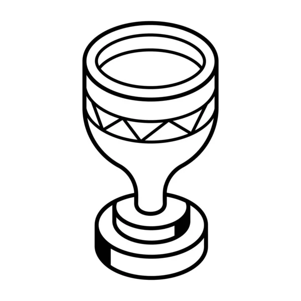 Trofee Beker Pictogram Schets Illustratie Van Bier Vector Symbool — Stockvector