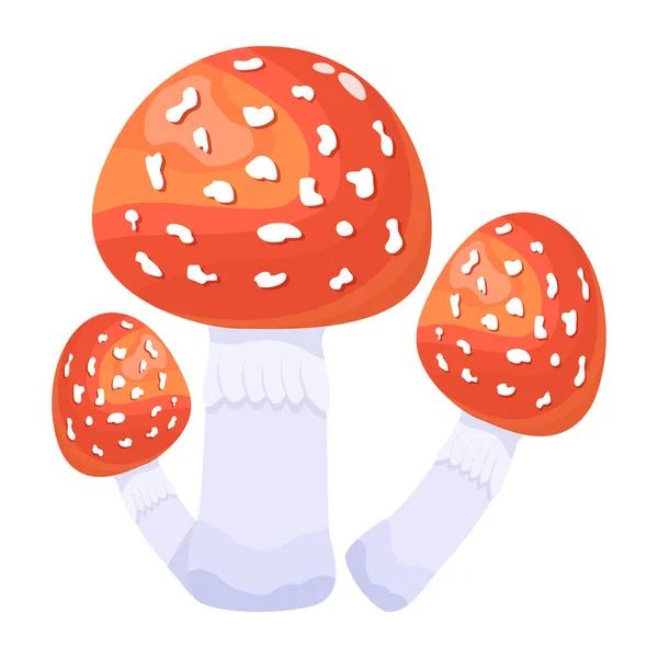 Funghi Amanita Icona Dei Funghi — Vettoriale Stock