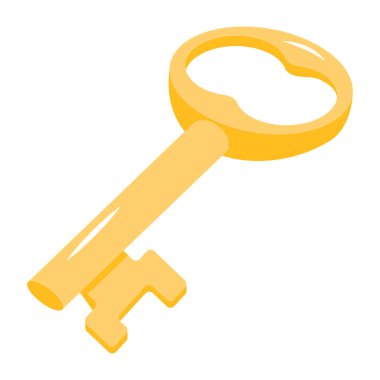 anahtar simgesi. düz çizim beyaz arkaplanda izole edildi