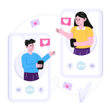 Sosyal ortam simgesi vektör illüstrasyonu