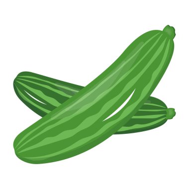 Yeşil sebze ikonu. beyaz arkaplanda izole edilmiş çizgi film