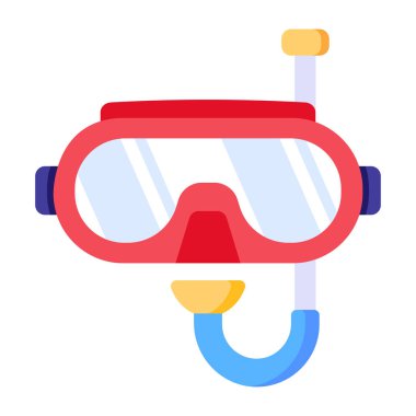 Dalış maskesi ikon vektörü. Dalış ekipmanı işareti. izole edilmiş sınır sembolü çizimi