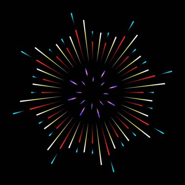 Siyah arkaplanda havai fişek patlaması