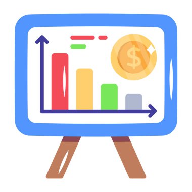 finansal grafik düz vektör simgesi