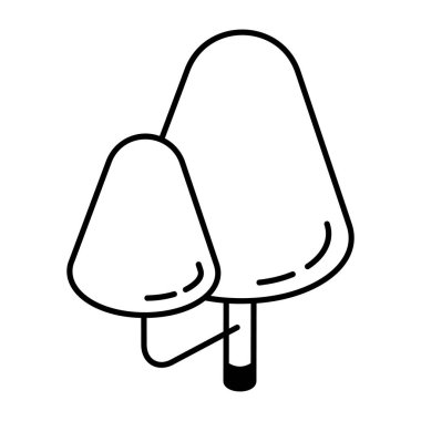 beyaz üzerinde izole edilmiş ağaç simgesi vektör illüstrasyonu 