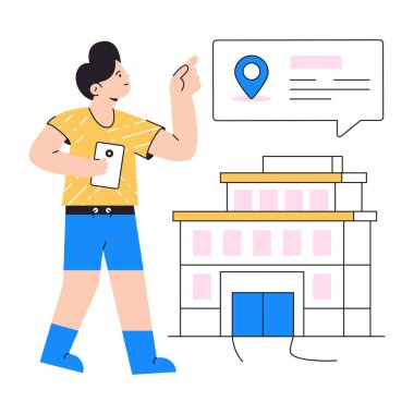 Akıllı telefonu olan adam, navigasyon konsepti