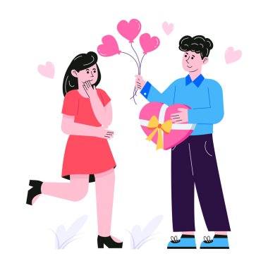 Aşık çift vektör çizimi tasarımı