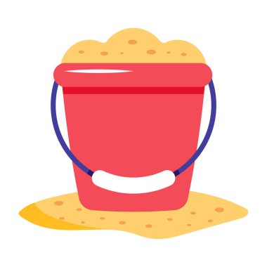 Kum vektörü illüstrasyon tasarımı olan kova