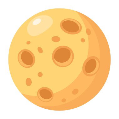 Gezegen ikonu. Web tasarımı için gezegen vektör illüstrasyonunun çizgi filmi