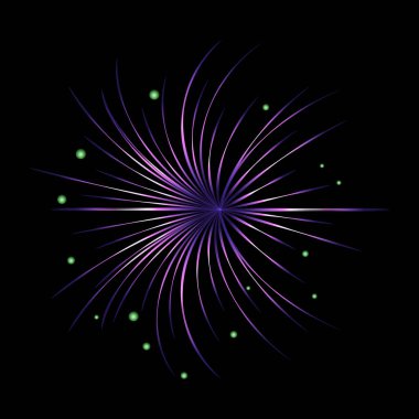 Renkli havai fişeklerle soyut arkaplanın vektör çizimi.