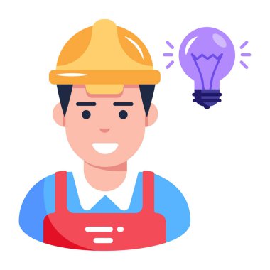 Miğfer vektör illüstrasyon tasarımı olan adam