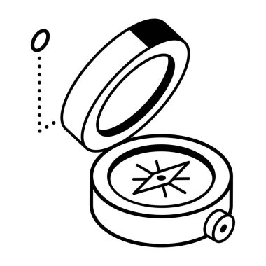 pusula simgesi. Web için gezinme vektör simgelerinin özet çizimi