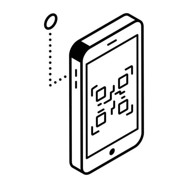 Code Met Smartphone Icoon Vectorillustratie — Stockvector