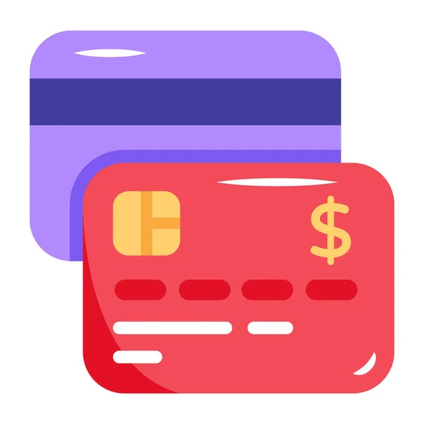 Kreditkort Vektor Platt Färg Ikon — Stock vektor