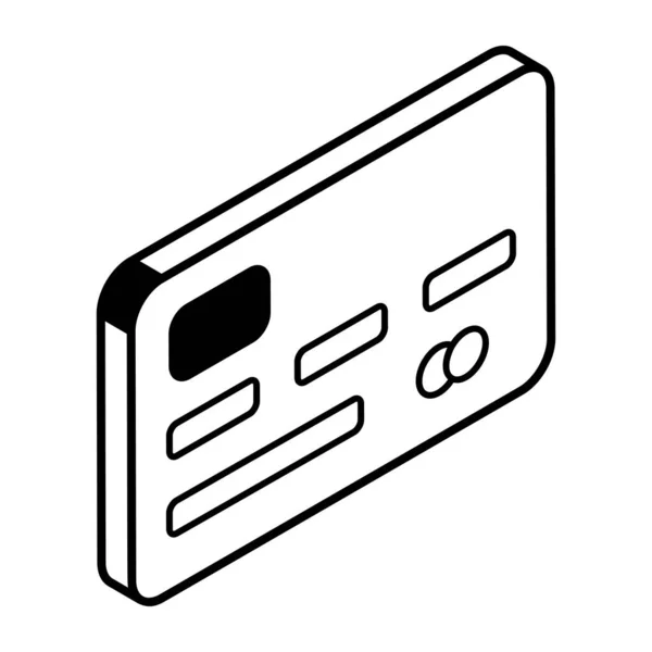 Ikona Kreditní Karty Ilustrace Osnovy — Stockový vektor