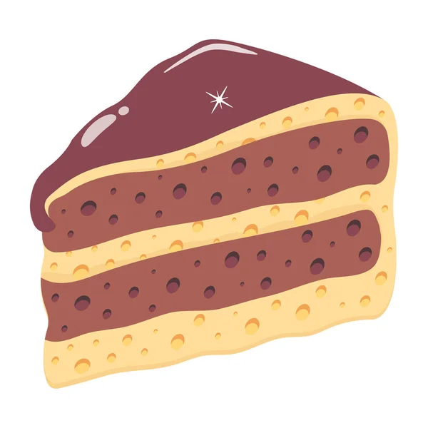 Вкусная Векторная Иллюстрация Шоколадного Торта — стоковый вектор