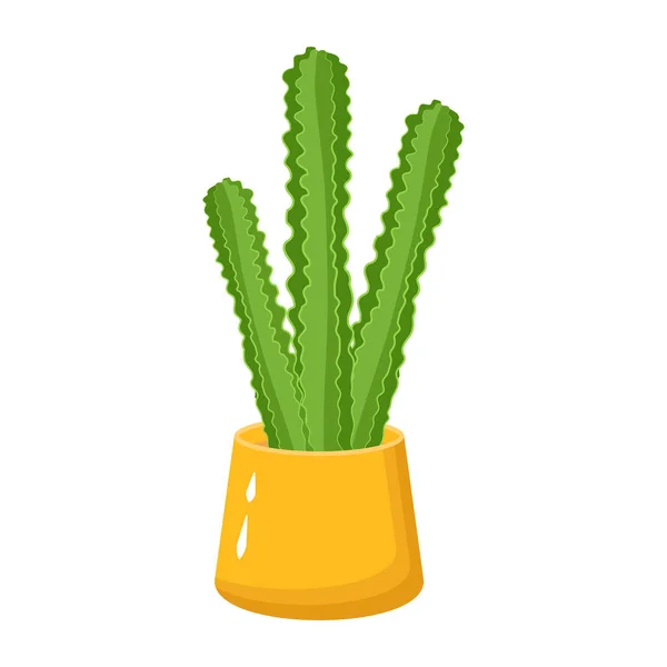 Kaktus Květináči Ilustrace Vektoru Rostliny — Stockový vektor