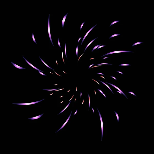 Explosión Fuegos Artificiales Sobre Fondo Negro — Vector de stock