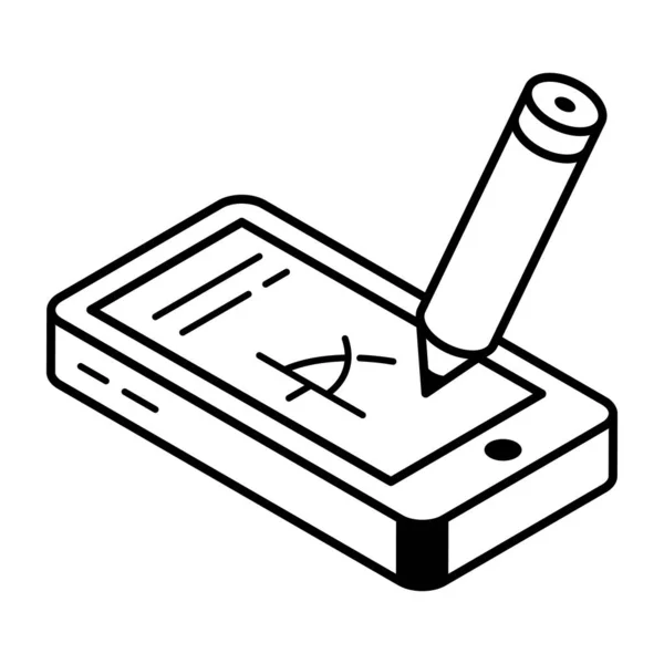 Icono Del Teléfono Inteligente Vector Ilustración Aislada — Vector de stock