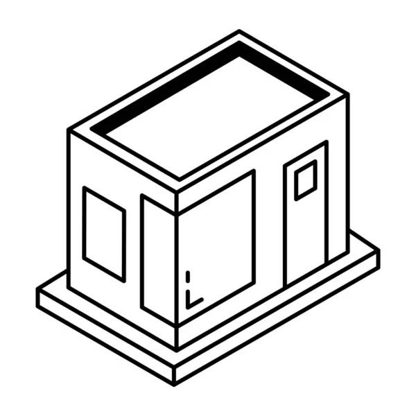 Casa Edificio Icona Isometrica Vettore Illustrazione Design — Vettoriale Stock