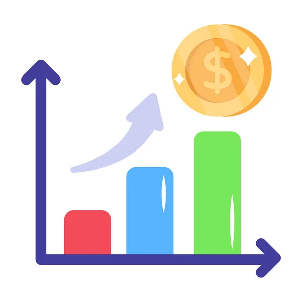 Financiële Groei Grafiek Met Dollar Symbool Vector Illustratie Ontwerp — Stockvector