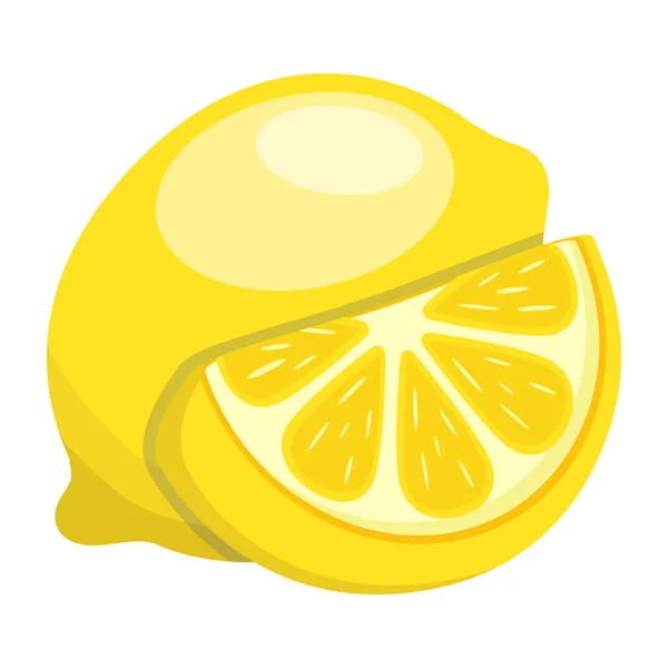 Lemon Elszigetelt Fehér Háttérrel Vektor Illusztráció — Stock Vector