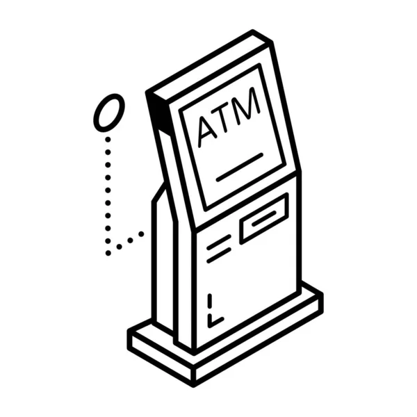 Ilustracja Wektorowa Ikony Bankomatu — Wektor stockowy