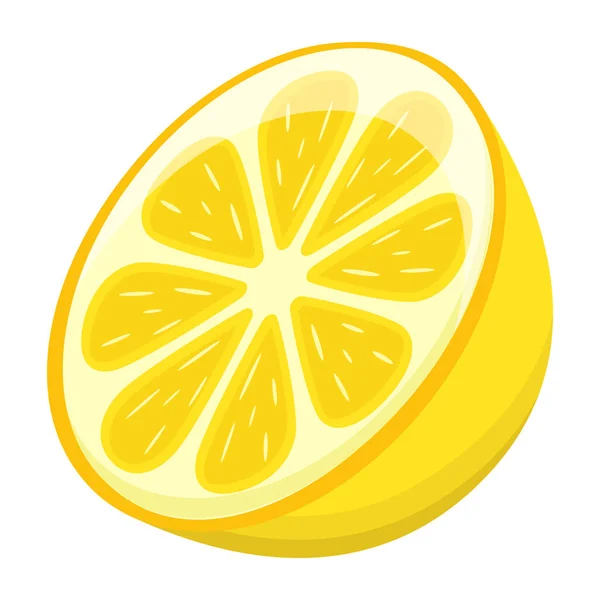 Lemon Elszigetelt Fehér Háttérrel Vektor Illusztráció — Stock Vector