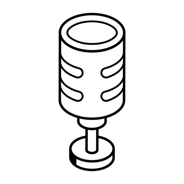 Icona Del Microfono Illustrazione Schematica Del Vettore Microfono Stile Riempimento — Vettoriale Stock