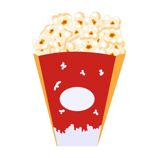 Popcorn Icon Flat Illustration Paper Bucket Vector Icons Web — Stock Vector