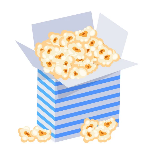 Palomitas Maíz Cubo Sobre Fondo Blanco — Vector de stock