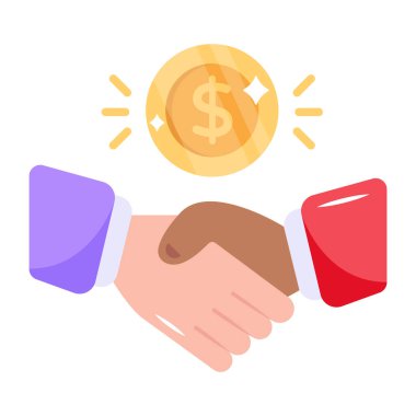 iş tokalaşma simgesi vektör illüstrasyonu