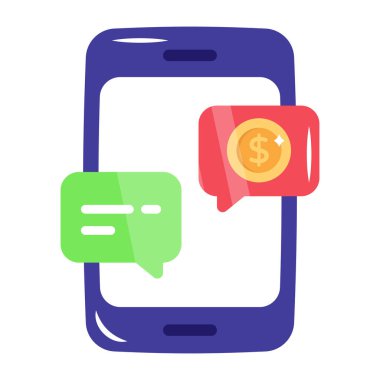 İleti vektör illüstrasyonlu akıllı telefon