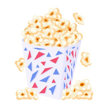 patlamış mısır ikonu vektör illüstrasyonu 