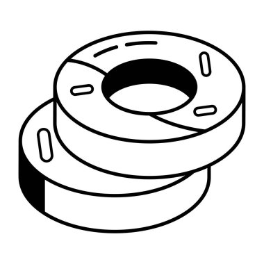 Çörek ikonu. Web için çikolata halka vektör simgelerinin özet çizimi