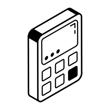 Hesap makinesi simgesi. Web için sim kart vektör simgelerinin özet çizimi