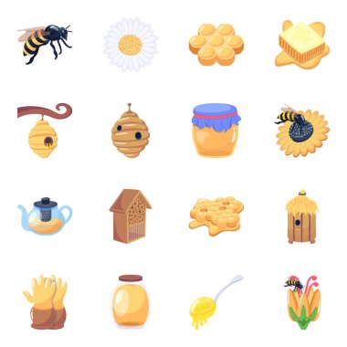 bal simgelerinin vektör illüstrasyonu 