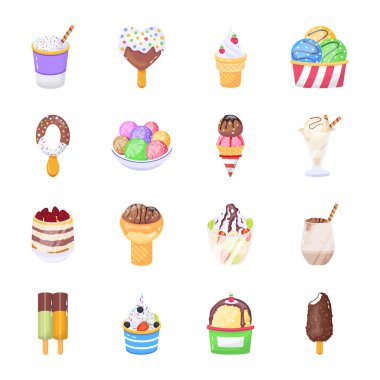 Dondurmalı tatlılar. vektör illüstrasyonu