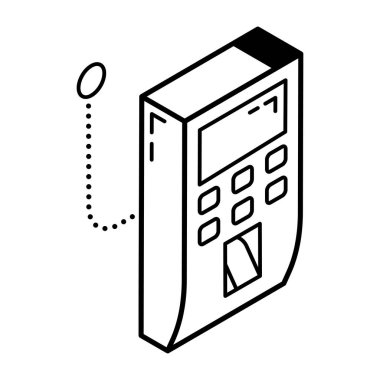 ATM simgesi. Web için telefon vektör simgelerinin özet çizimi