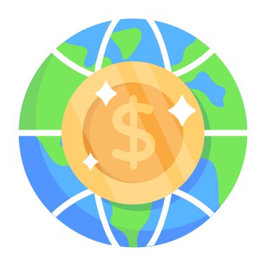 küresel ekonomi simgesi vektör illüstrasyonu