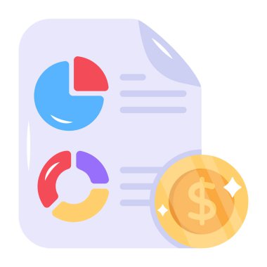 Belgenin düz tasarım vektör illüstrasyon simgesi