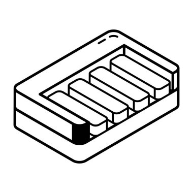 Piyanonun izometrik satır simgesi 