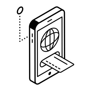 Kredi kartı vektör illüstrasyon tasarımlı akıllı telefon