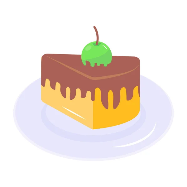Торт Шоколадним Десертом Векторний Дизайн Ілюстрації — стоковий вектор