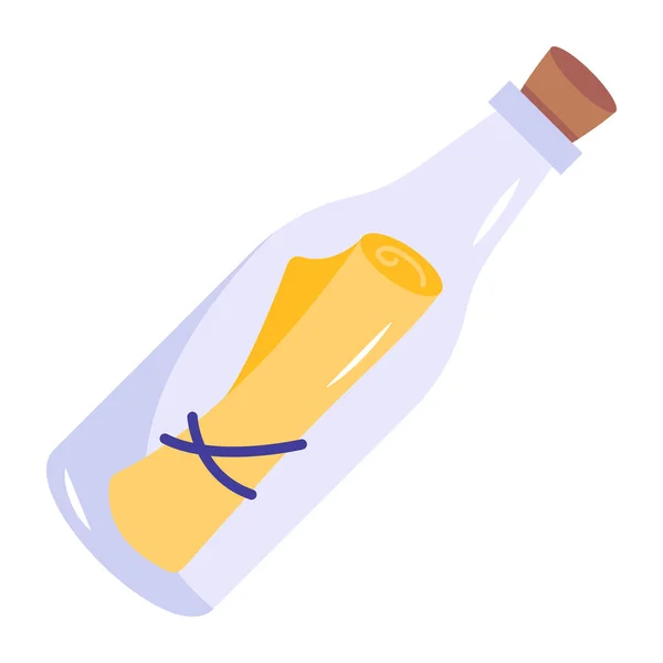 Nota Una Botella Ilustración Vectorial Diseño Simple — Archivo Imágenes Vectoriales