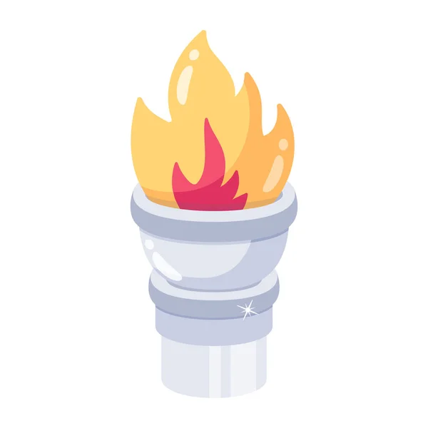 Fire Flame Icon Isometric Burning Bonfire Vector Icons Web Design — Stock Vector